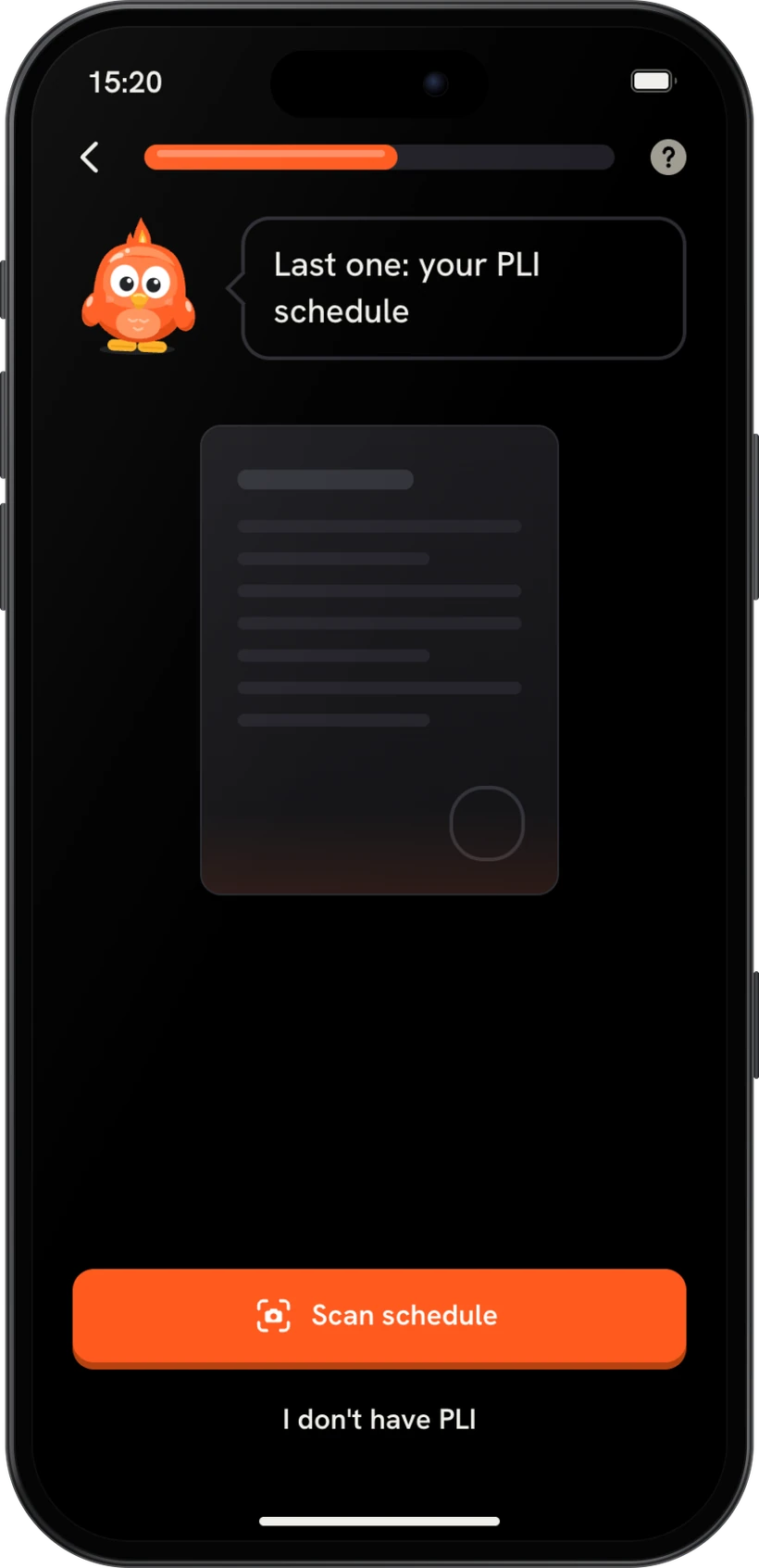 Scan your insurance schedule