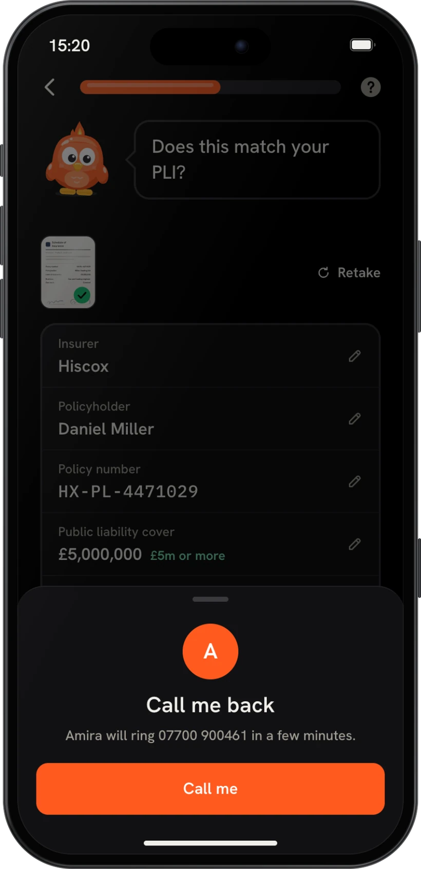 Request a call back