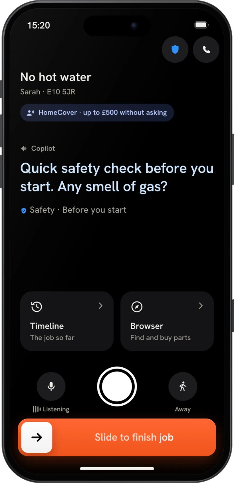 The copilot's safety check