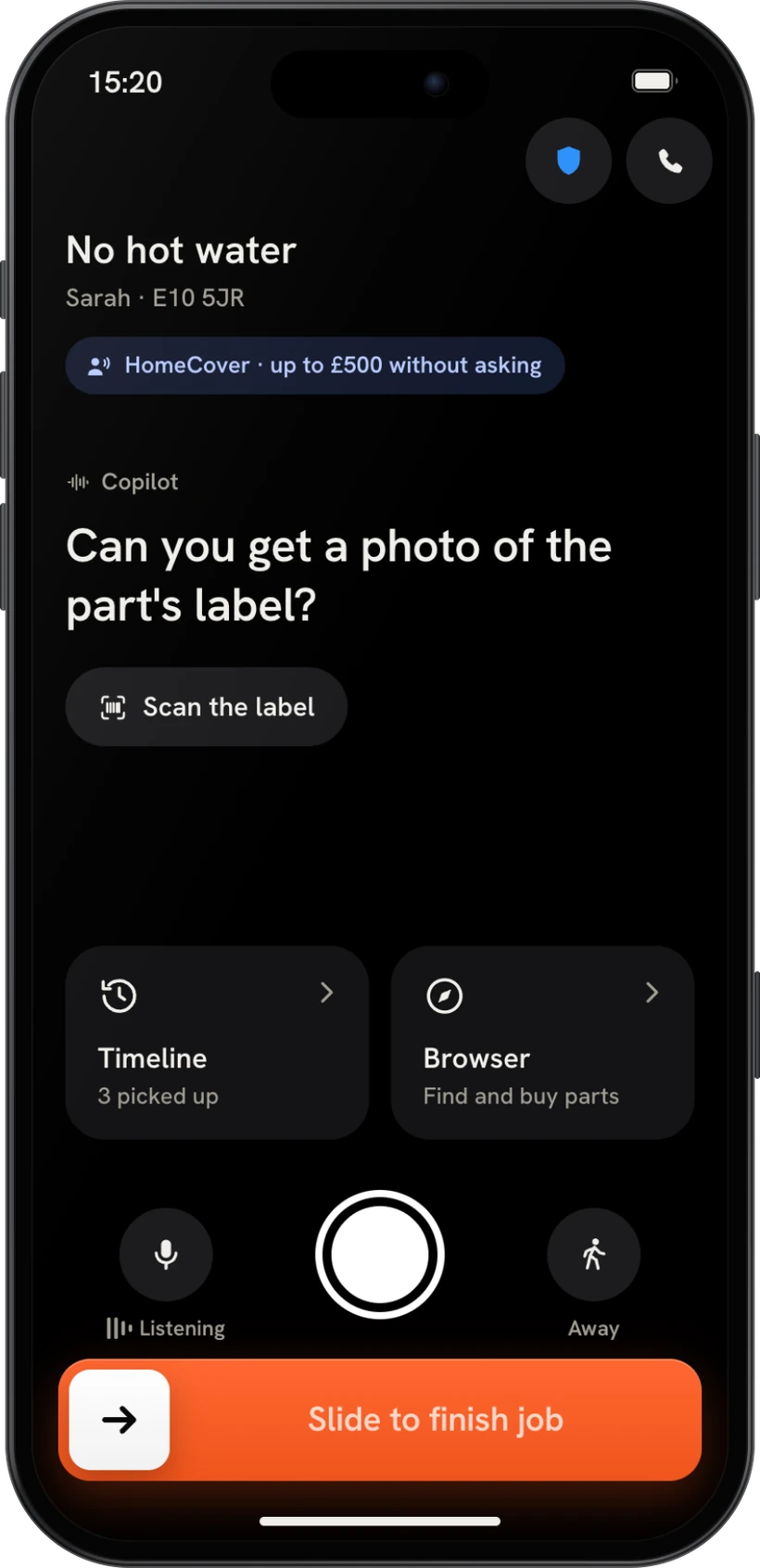 It asks for the label