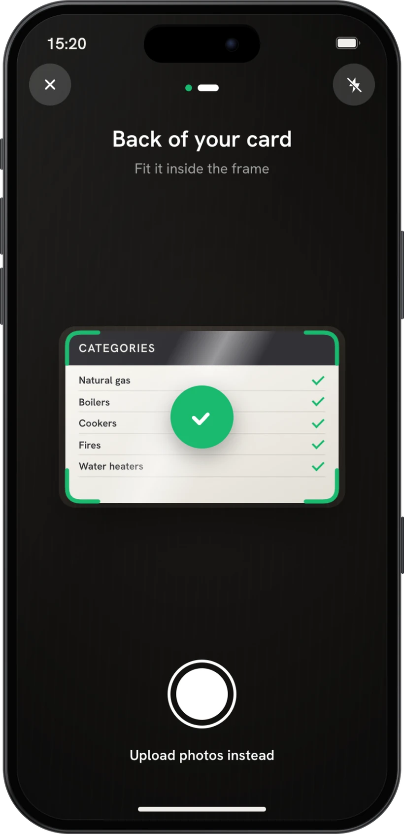 A Gas Safe card read and checked